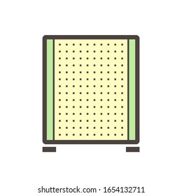 Portable partition screen vector icon. For assembly as cubicle or modern corporate office furniture for business. That private workspace, workplace or workstation for place desk, chair and computer.