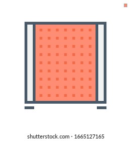 Portable partition screen vector icon for assembly as cubicle modern corporate office furniture for business. Private workspace, workplace or workstation for place desk, chair and computer. 64x64 px.