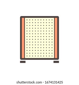 Portable partition screen vector icon. For assembly as cubicle or modern corporate office furniture for business. That private workspace, workplace or workstation for place desk, chair and computer.