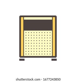 Portable partition screen vector icon. For assembly as cubicle or modern corporate office furniture for business. That private workspace, workplace or workstation for place desk, chair and computer.