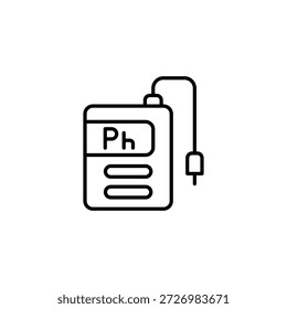Ícone portátil do contorno do medidor de Ph para análise científica