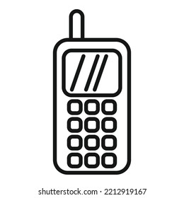 Vector de contorno de icono de teléfono portátil. Llamada de contacto. Correo electrónico de página