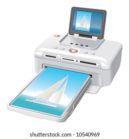 Portable photo printer with color display