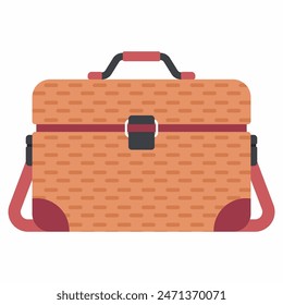 Portable picnic bag vector cartoon illustration isolated on a white background.