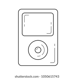 Tragbarer Spieler, Vektorgrafik Symbol einzeln auf weißem Hintergrund. Portable Spieler Linie Symbol für Infografik, Website oder App. Symbol auf einem Gittersystem entworfen.