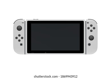 Portable pocket game console in vector on white background.Logo of a modern game console.