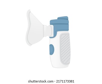 Portable pocket inhaler aerosol for asthma patient vector illustration on white background