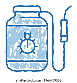 portable poison tank for beetles sketch icon vector. Hand drawn blue doodle line art portable poison tank for beetles sign. isolated symbol illustration