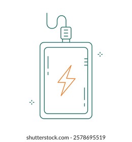 Portable Power Bank Battery Vector Icon Design