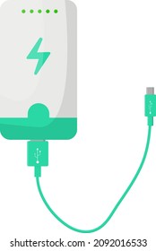 Portable power bank, illustration, vector on a white background.