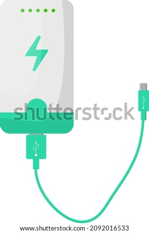 Portable power bank, illustration, vector on a white background.