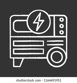 Portable power generator chalk icon. Home electric generator. Isolated vector chalkboard illustrations