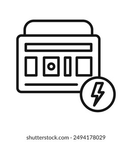 Portable power generator icon Black line art vector