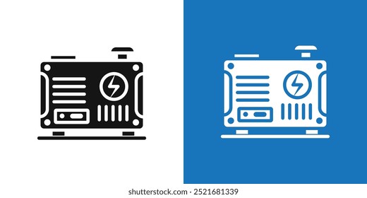 Ícone de gerador de energia portátil Contorno de conjunto de vetor plano