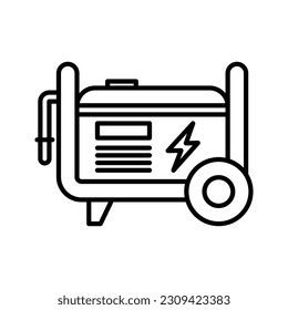 Portable power generator icon. Home electric generator isolated on white background. Vector illustration