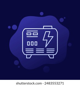 portable power generator icon in line design