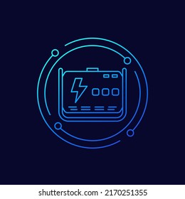 portable power generator icon, linear design