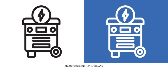 Portable power generator icon logo sign set vector outline