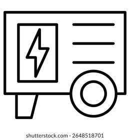 Ícone do gerador de energia portátil Contorno da marca de logotipo isolada