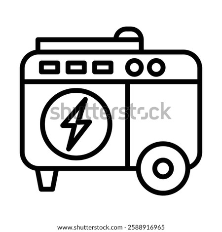 Portable power generator icon Outline vector symbol sign