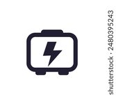 portable power generator icon, pictogram on white