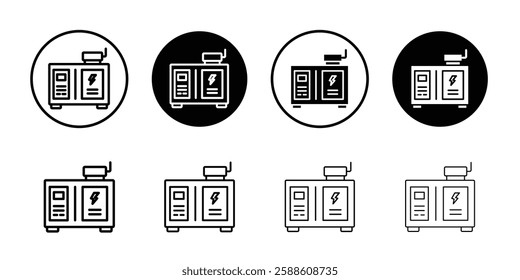 Portable power generator icon Simple outline vector logo