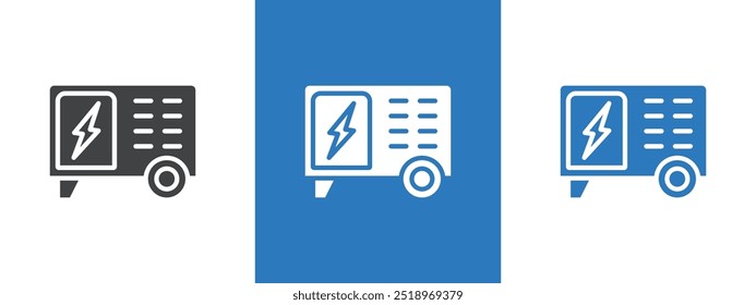 Portable power generator icon thin line illustration