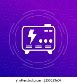 icono del generador de potencia portátil, vector