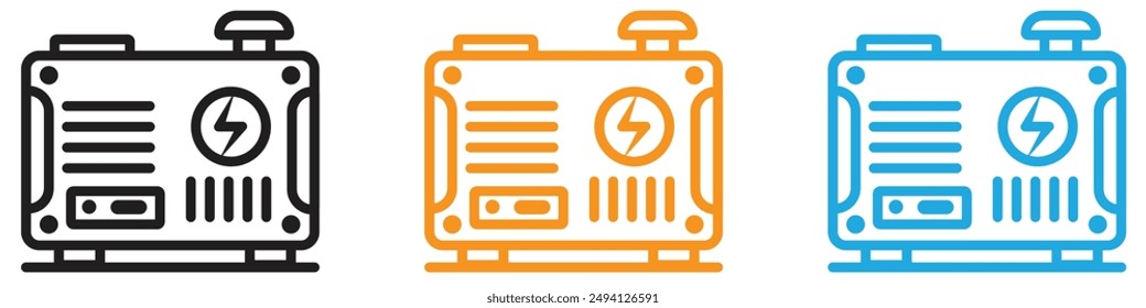 Portable power generator icon vector logo set collection for web app ui