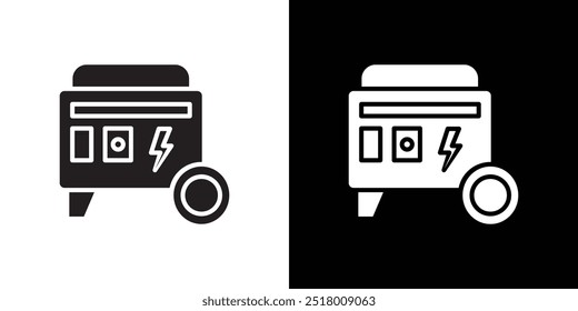 Portable power generator icon Vector flat thin line illustration