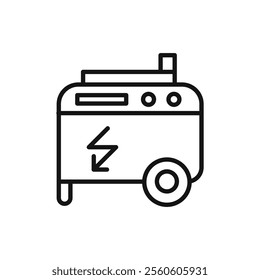 Portable power generator icon vector line logo art