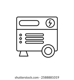 Portable power generator icon Vector logo set flat