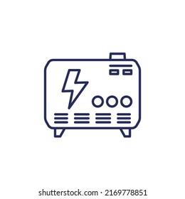 portable power generator line icon on white