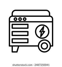 Portable power generator linear logo mark in black and white