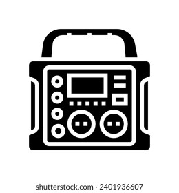 portable power glyph icon vector. portable power sign. isolated symbol illustration