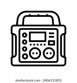 portable power line icon vector. portable power sign. isolated contour symbol black illustration