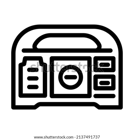 portable power station line icon vector. portable power station sign. isolated contour symbol black illustration