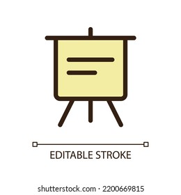Portable presentation board pixel perfect RGB color ui icon. Display board. Simple filled line element. GUI, UX design for mobile app. Vector isolated pictogram. Editable stroke. Arial font used
