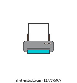 portable printer doodle icon cartoon
