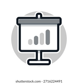 Tela de projeção portátil para ilustração digital de apresentação.