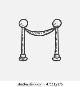 Portable protective rack with tape sketch icon for web, mobile and infographics. Hand drawn vector isolated icon.