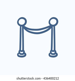 Portable protective rack with tape vector sketch icon isolated on background. Hand drawn Portable protective rack with tape icon. Portable protective rack sketch icon for infographic, website or app.