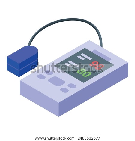 Portable pulse oximeter showing normal blood oxygen saturation and pulse rate