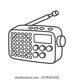 Portable radio. Home appliances. Vector illustration.