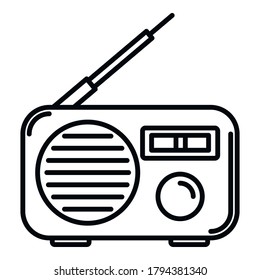 Portable radio icon. Outline portable radio vector icon for web design isolated on white background