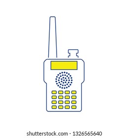 Portable radio icon. Thin line design. Vector illustration.