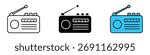 Portable radio icon vector. Audio History and Simplicity symbol. vector illustration.