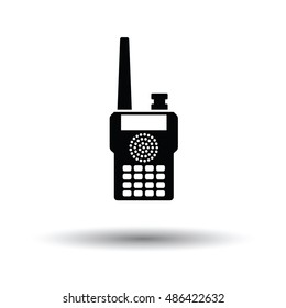Portable radio icon. White background with shadow design. Vector illustration.