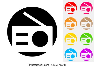 
Portable Radio. Negative Space Vector Icon