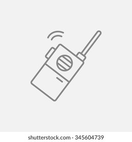 Portable radio set line icon for web, mobile and infographics. Vector dark grey icon isolated on light grey background.